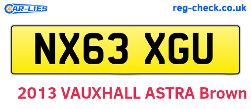 NX63XGU are the vehicle registration plates.