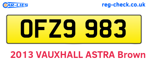 OFZ9983 are the vehicle registration plates.