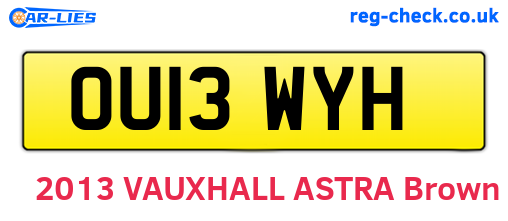 OU13WYH are the vehicle registration plates.