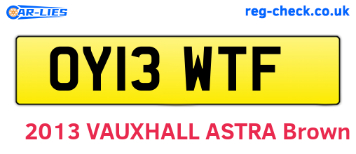 OY13WTF are the vehicle registration plates.