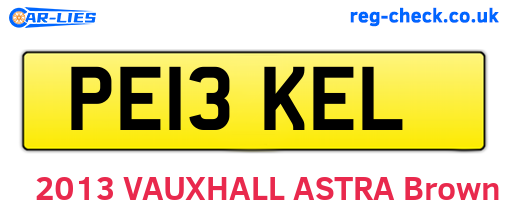 PE13KEL are the vehicle registration plates.