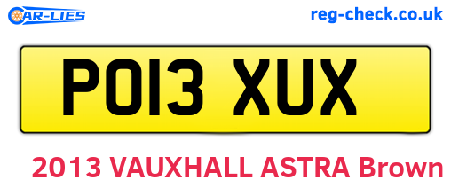 PO13XUX are the vehicle registration plates.