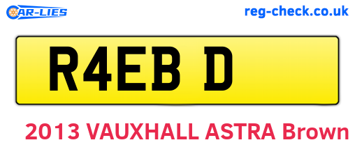 R4EBD are the vehicle registration plates.