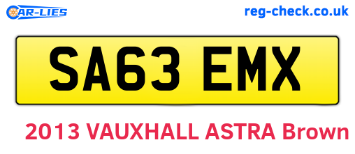 SA63EMX are the vehicle registration plates.