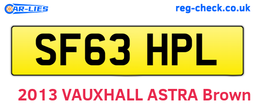 SF63HPL are the vehicle registration plates.