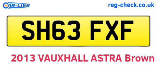 SH63FXF are the vehicle registration plates.