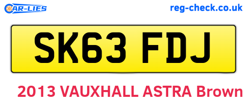SK63FDJ are the vehicle registration plates.