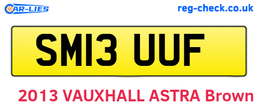 SM13UUF are the vehicle registration plates.