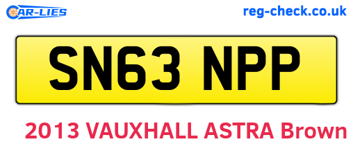 SN63NPP are the vehicle registration plates.