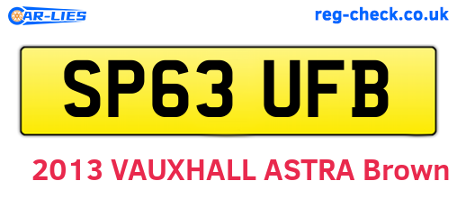 SP63UFB are the vehicle registration plates.