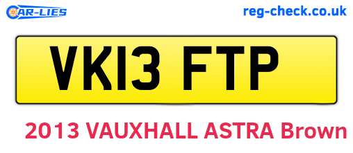 VK13FTP are the vehicle registration plates.