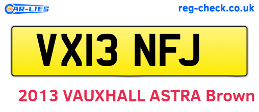 VX13NFJ are the vehicle registration plates.