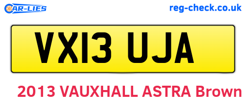 VX13UJA are the vehicle registration plates.