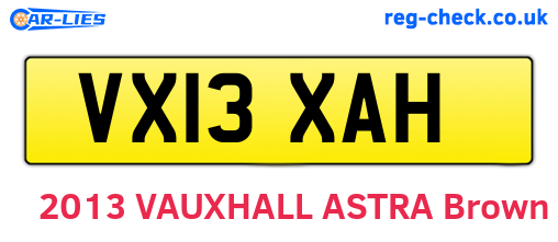 VX13XAH are the vehicle registration plates.