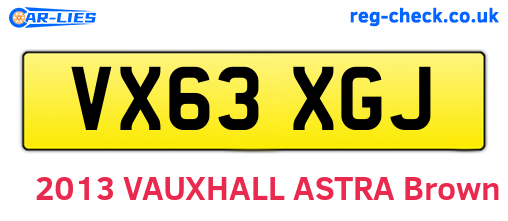 VX63XGJ are the vehicle registration plates.