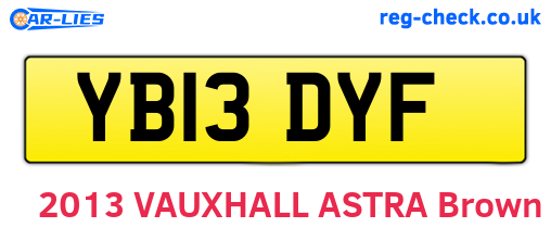 YB13DYF are the vehicle registration plates.