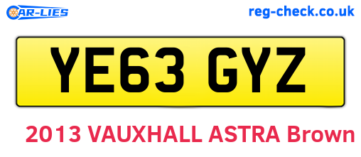 YE63GYZ are the vehicle registration plates.