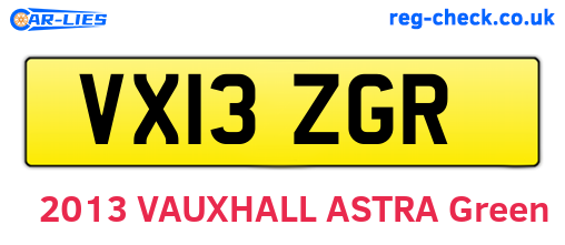VX13ZGR are the vehicle registration plates.