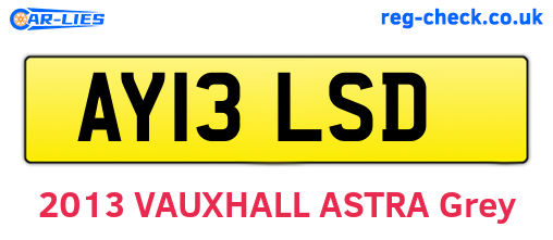 AY13LSD are the vehicle registration plates.