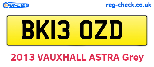 BK13OZD are the vehicle registration plates.