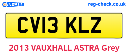CV13KLZ are the vehicle registration plates.