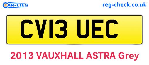 CV13UEC are the vehicle registration plates.