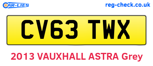 CV63TWX are the vehicle registration plates.