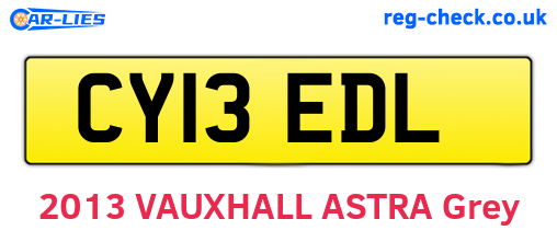 CY13EDL are the vehicle registration plates.