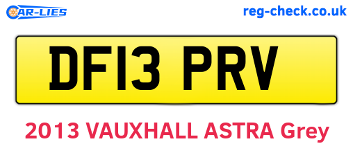 DF13PRV are the vehicle registration plates.