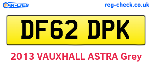 DF62DPK are the vehicle registration plates.