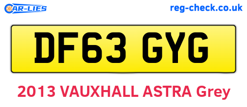 DF63GYG are the vehicle registration plates.