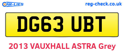 DG63UBT are the vehicle registration plates.