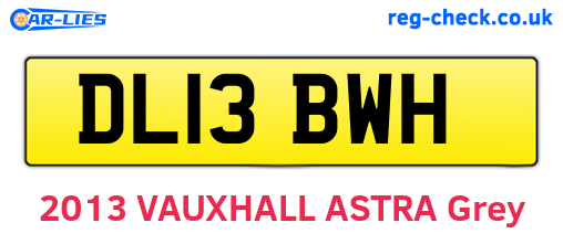 DL13BWH are the vehicle registration plates.