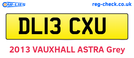 DL13CXU are the vehicle registration plates.