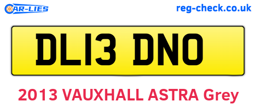 DL13DNO are the vehicle registration plates.