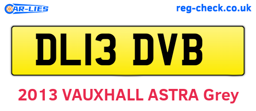 DL13DVB are the vehicle registration plates.