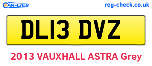 DL13DVZ are the vehicle registration plates.