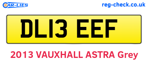 DL13EEF are the vehicle registration plates.