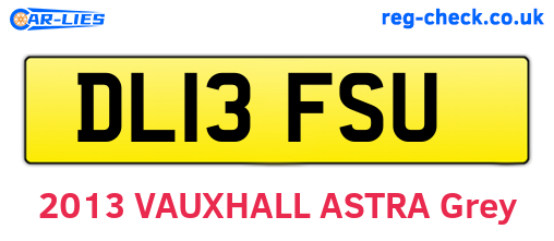DL13FSU are the vehicle registration plates.