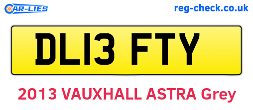 DL13FTY are the vehicle registration plates.