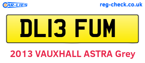 DL13FUM are the vehicle registration plates.