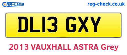 DL13GXY are the vehicle registration plates.