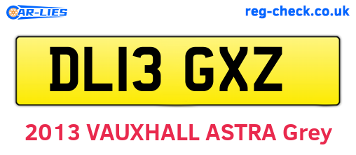 DL13GXZ are the vehicle registration plates.