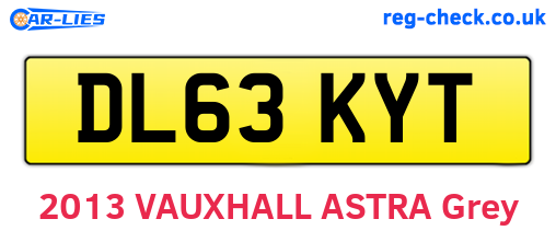 DL63KYT are the vehicle registration plates.