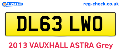 DL63LWO are the vehicle registration plates.