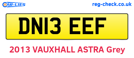 DN13EEF are the vehicle registration plates.