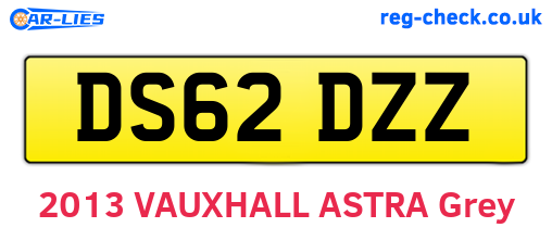 DS62DZZ are the vehicle registration plates.
