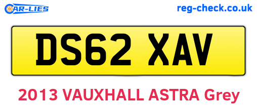 DS62XAV are the vehicle registration plates.