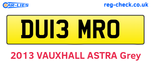 DU13MRO are the vehicle registration plates.