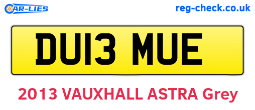 DU13MUE are the vehicle registration plates.